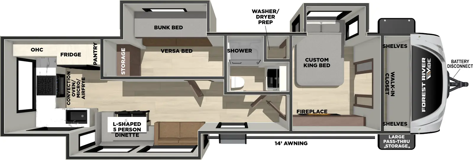 Vibe 3400SB Floorplan
